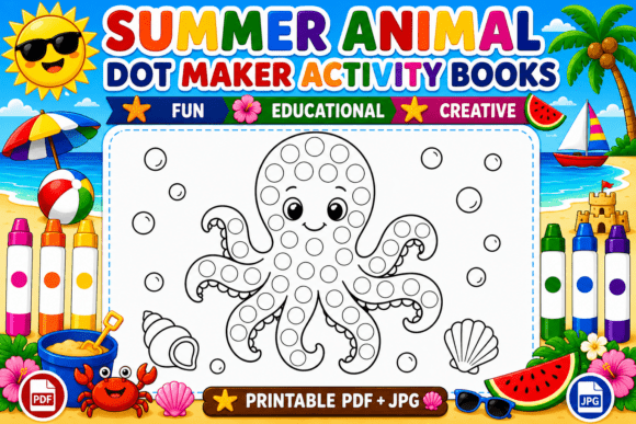 Download Summer Dot Marker Coloring Page - Dot mark Collection