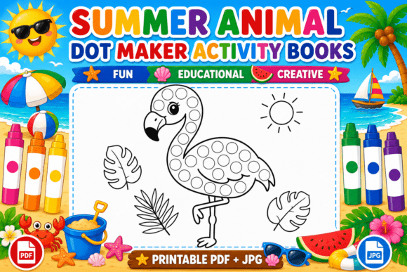 Download Summer Dot Marker Coloring Page - Dot mark Collection
