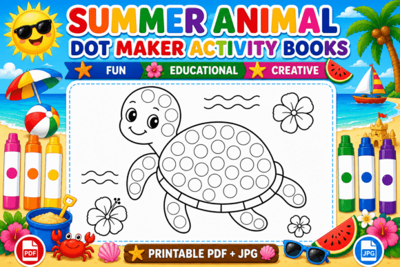 Download Summer Dot Marker Coloring Page - Dot mark Collection