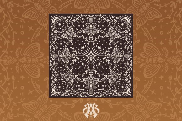 Download The Moth Fly Vintage Pattern Bandana - Bandana Collection