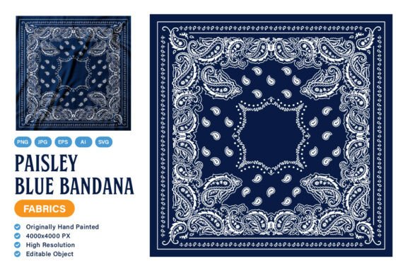 Download Paisley Blue Bandana - Bandana Collection