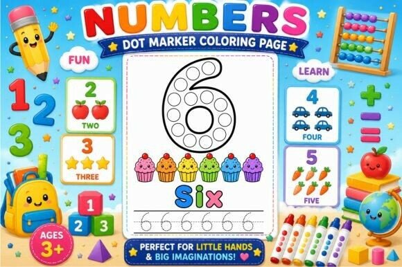 Download Numbers Dot Marker Coloring Page - Dot mark Collection