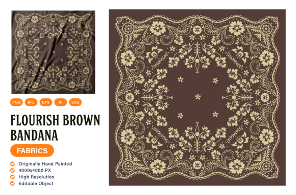 Download Flourish Brown Bandana - Bandana Collection