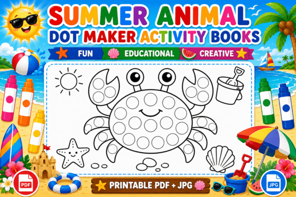 Download Summer Dot Marker Coloring Page - Dot mark Collection