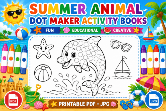 Download Summer Dot Marker Coloring Page - Dot mark Collection