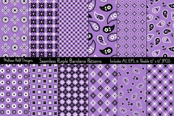 Download Seamless Purple Bandana Patterns - Bandana Collection